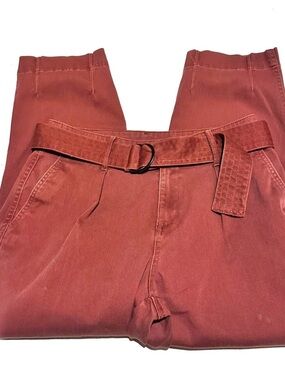 a new day Women's Boyfriend Jeans in Rust Red with Belt